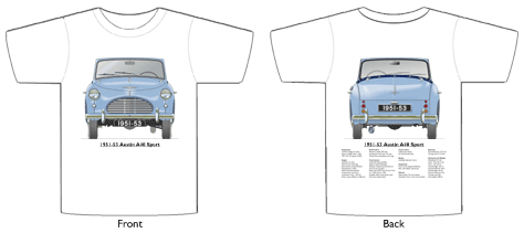 Austin A40 Sport 1951-53 T-shirt Front & Back